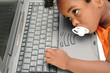baby using notebook