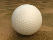 golf ball on the sand