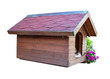 hundehütte mit blumen