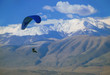 paraglider flying over macedonia paraglider flying over macedonia