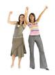 girl friends - triumphal hands up