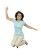 jumping happy woman