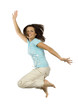 jumping happy woman
