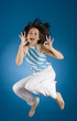 jumping happy woman