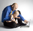 father playing with his son
