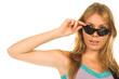 Foto: beautiful blond girl with sunglasses beautiful blond girl with sunglasses
