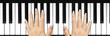 french manicured nails on keyboard