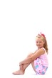 lovely girl in pink dress