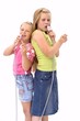 two girls singing