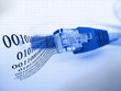 blue-toned ethernet cable