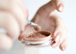 beige eyeshadow in hands beige eyeshadow in hands