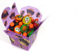 halloween candy in purple chinese container