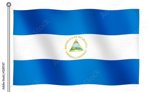 flag of nicaragua waving