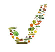 a tick for fresh fruit and vegetables