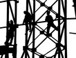 construction site, silhouettes