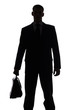 Illustration: silhouette of man with suitcase silhouette of man with suitcase