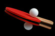 table tennis ball and paddle