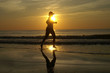 running sunset