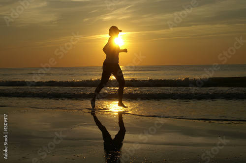 running sunset