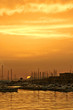 sunset in port