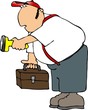 worker with a flashlight