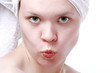 bellezza ragazza in un asciugamano