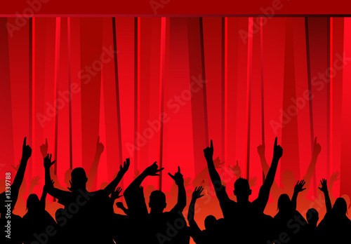 Illustration: audience & red curtains audience & red curtains