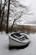 foggy winter boat