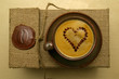 coffee with chocolate heart