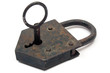 rusty padlock w/ key