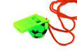 soccer related whistle, green.