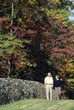couple taking a relaxing walk in countryside