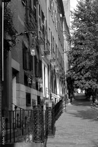 Photo: black and white row houses beacon hill boston black and white row houses beacon hill boston