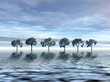 serenity. trees in ocean