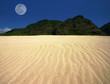 rippled sand landscape with offset moon rippled sand landscape with offset moon