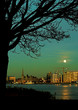moonrise in antwerp