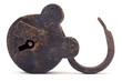 rusty open padlock