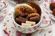 chocolates in a cup of tea