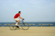 biker and beach