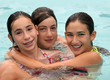 girlfriends in a pool