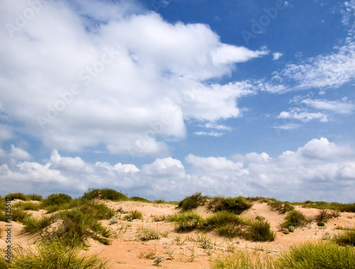 sandy beach in anapa, krasnodar region, russia