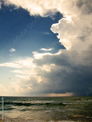 thunder-storm in black sea, anapa, krasnodar regio