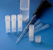 plastic tubes, tips and pipette