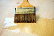 brush and wood surface