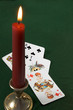 candle and cards candle and cards