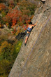 woman rock climbing