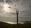 beacon, cliff, sea, sky, cloud, clouds, water, sun beacon, cliff, sea, sky, cloud, clouds, water, sun