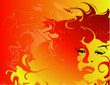 fiery woman backgroundfiery woman background
