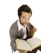 hip young cool guy with dictionary