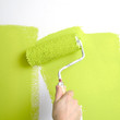 Foto: painting a wall with 'lime green ' paint painting a wall with 'lime green ' paint